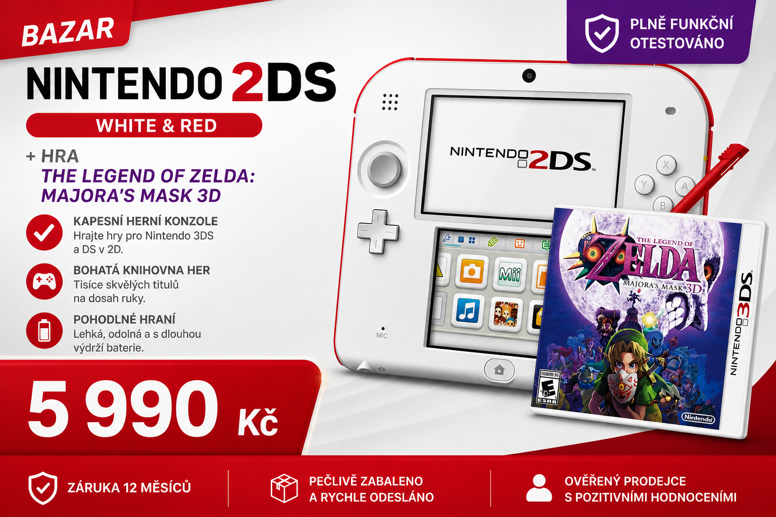 2ds se zárukou 12 měsíců