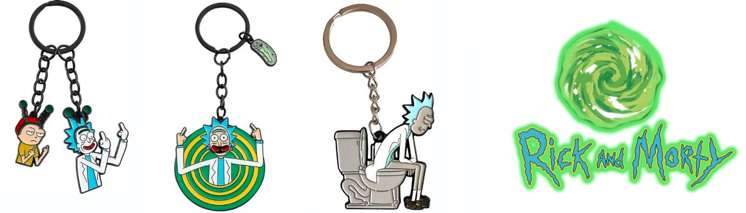 rick a morty stylové klíčenky 