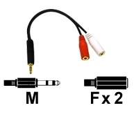 AV kabel 3.5mm Male to 2-3.5mm Female Audio 