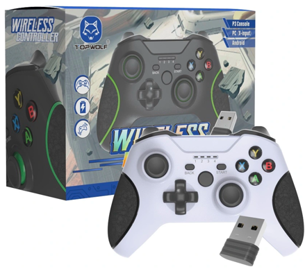 Bezdrátový ovladač 2,4 Ghz pro PC/PS3/X-input/android/tv box bílý