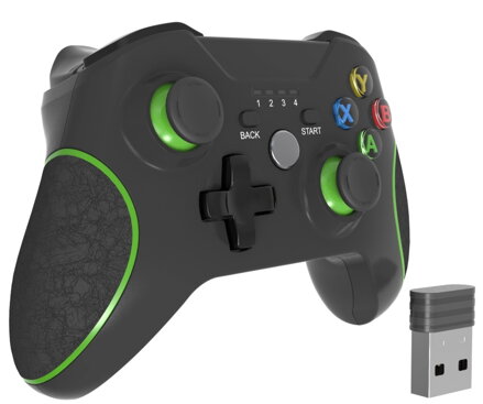 Bezdrátový ovladač 2,4 Ghz pro PC/PS3/X-input/android/tv box černý
