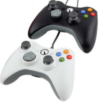 COMBO set 2 Xbox 360 kabelových ovladačů bílý