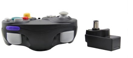 Gamecube bezdrátový 2,4 GHZ ovladač černý
