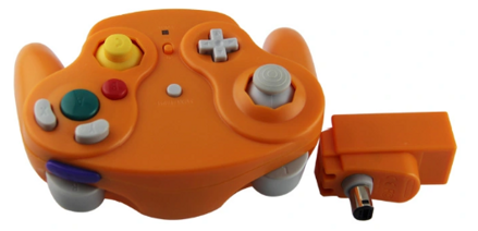Gamecube bezdrátový 2,4 GHZ ovladač oranžový