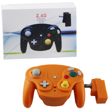 Gamecube bezdrátový 2,4 GHZ ovladač oranžový