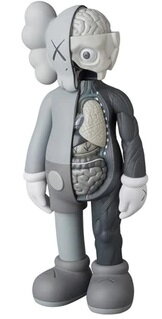 Kaws figurka - šedočerná 37 cm