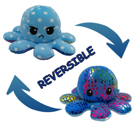 Oboustranná chobotnice -modrá se třpytkama