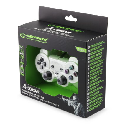 Corsair Gamepad Esperanza GX500 (PC/PS2/PS3) bílý