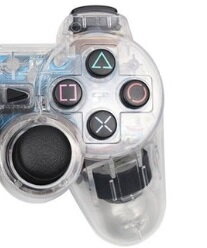 Ovladač PS2 kabelový čirý crystal