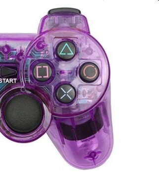 Ovladač PS2 kabelový fialový crystal