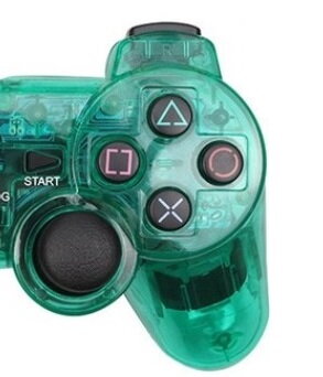 Ovladač PS2 kabelový zelený crystal