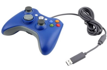 Xbox 360 kabelový ovladač modrý