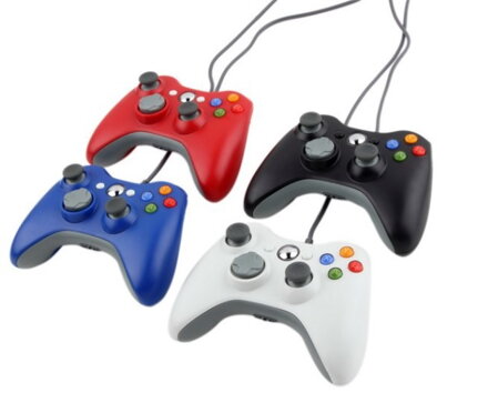COMBO set 2 Xbox 360 kabelových ovladačů bílý