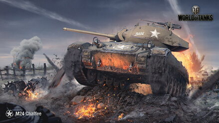 Plakát World of Tanks M24 Chaffee HQ lesk 