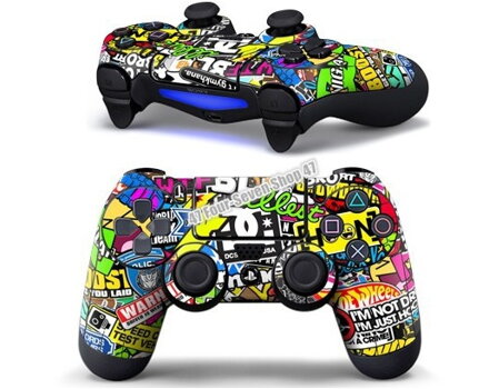 PS4 polep ovladače Sticker Bomb