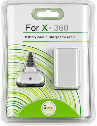 XBOX 360 Baterie 4800mAh + nabíjecí kabel bílá