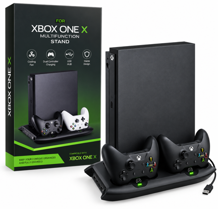 Xbox One X vertikální stojan s ventilátorem