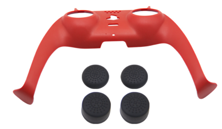 Náhradní kryt pro ovladač PS5 - červená s kloboučky