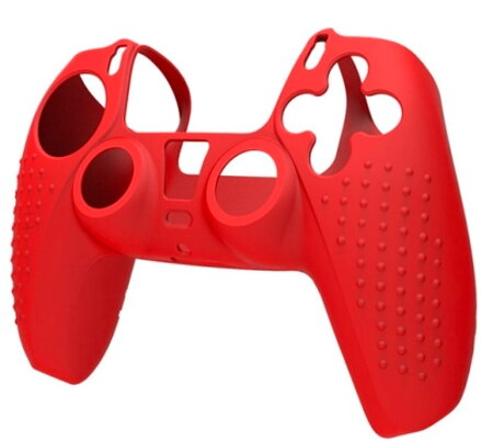 Silikonový obal pro ovladač PS5 červený + kloboučky