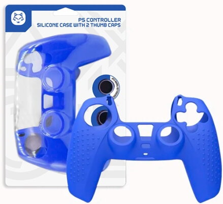 Silikonový obal pro ovladač PS5 modrý + kloboučky