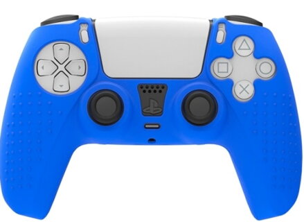 Silikonový obal pro ovladač PS5 modrý + kloboučky