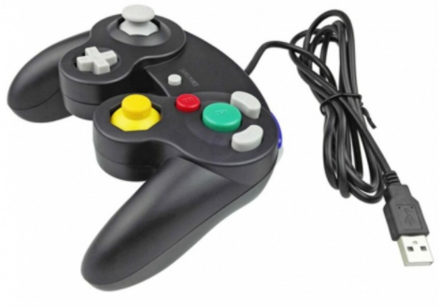 USB Gamecube kabelový ovladač pro PC - černý