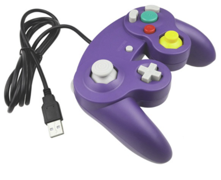 USB Gamecube kabelový ovladač pro PC - fialový