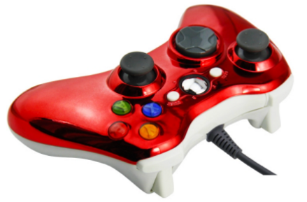 Xbox 360 kabelový ovladač chromovaný červený limited