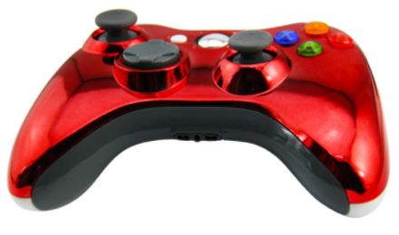 Xbox 360 kabelový ovladač chromovaný červený limited