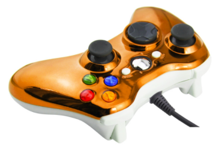 Xbox 360 kabelový ovladač chromovaný oranžový limited