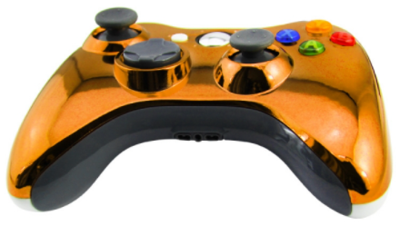 Xbox 360 kabelový ovladač chromovaný oranžový limited