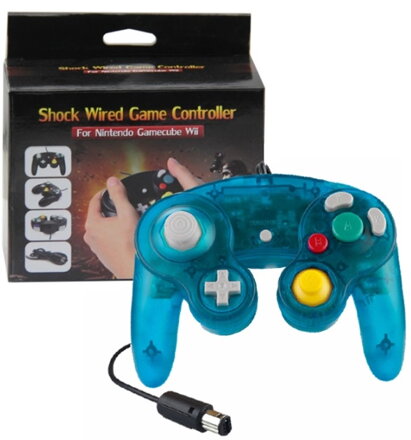 Gamecube ovladač modrý light crystal