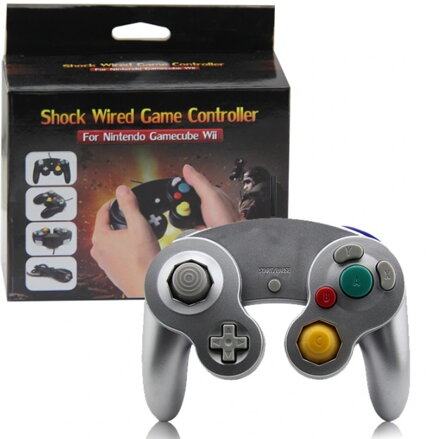 Gamecube ovladač stříbrný