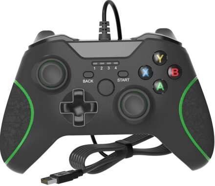USB kabelový ovladač pro PC černý XBOX design