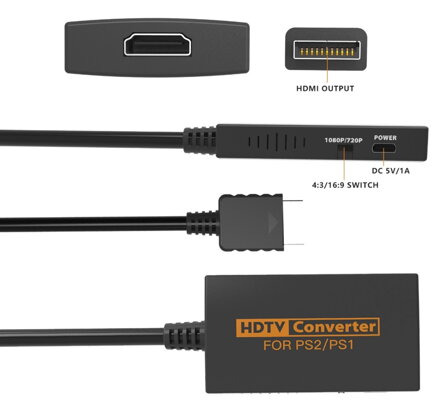 Playstation PS1/PS2 HDMI převodník