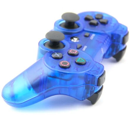 Ovladač PS3 Bluetooth modrý transparent