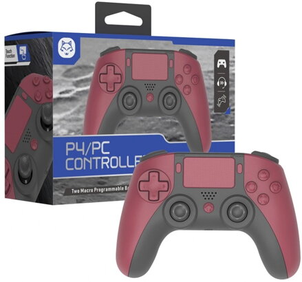 PS4 bezdrátový ovladač červeno-černý