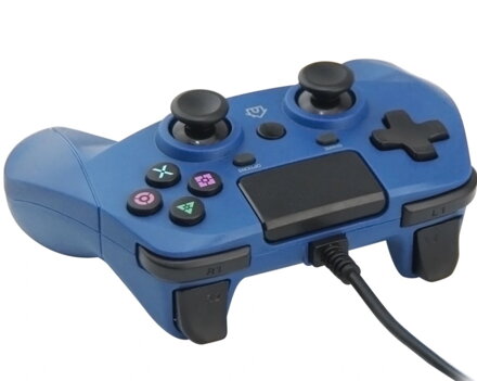 PS4 kabelový ovladač modrý
