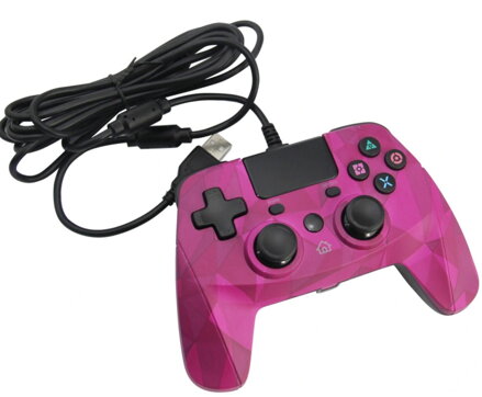 PS4 kabelový ovladač růžový