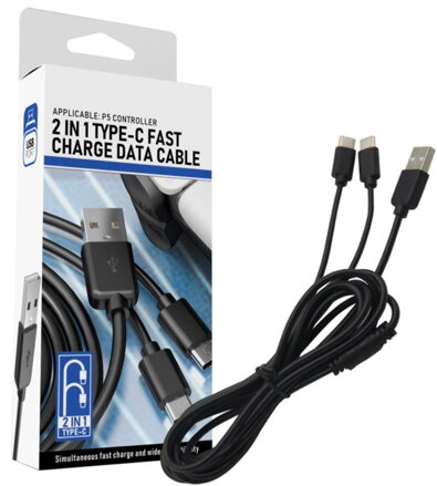 PS5 nabíjecí kabel ovladače USB-C 2 m duální