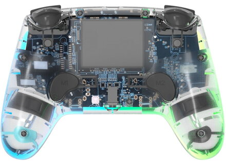PS4 bezdrátový ovladač crystal s RGB podsvícením
