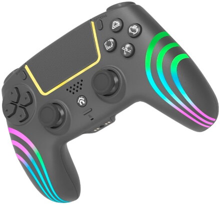 PS4 bezdrátový ovladač černý s RGB podsvícením  