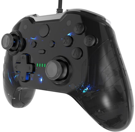 Kabelový ovladač Crystal černý pro xbox Series X/S