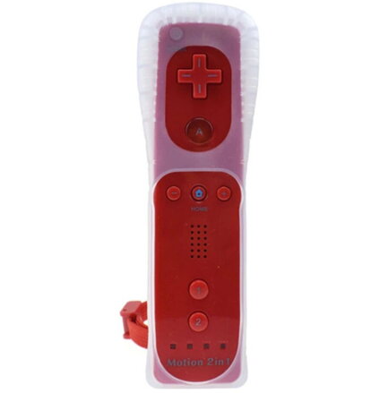 Wii Remote Controller + Nunchuck červený + motion + silikonový obal