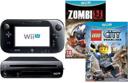 Nintendo Wii U černé ZombiU + Lego City Undercover