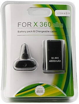XBOX 360 Baterie 4800mAh + nabíjecí kabel černá