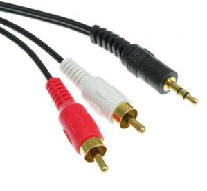 Audio kabel 3.5mm Jack samec na 2RCA samec délka 90cm