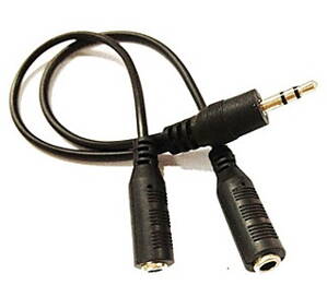 Audio kabel 3.5mm Jack samec na 2x 3.5mm samice+ 2.5mm redukce