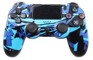 PS4 bezdrátový ovladač abstract blue camo