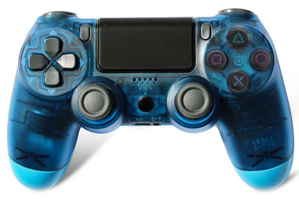 PS4 bezdrátový ovladač modrý transparentní